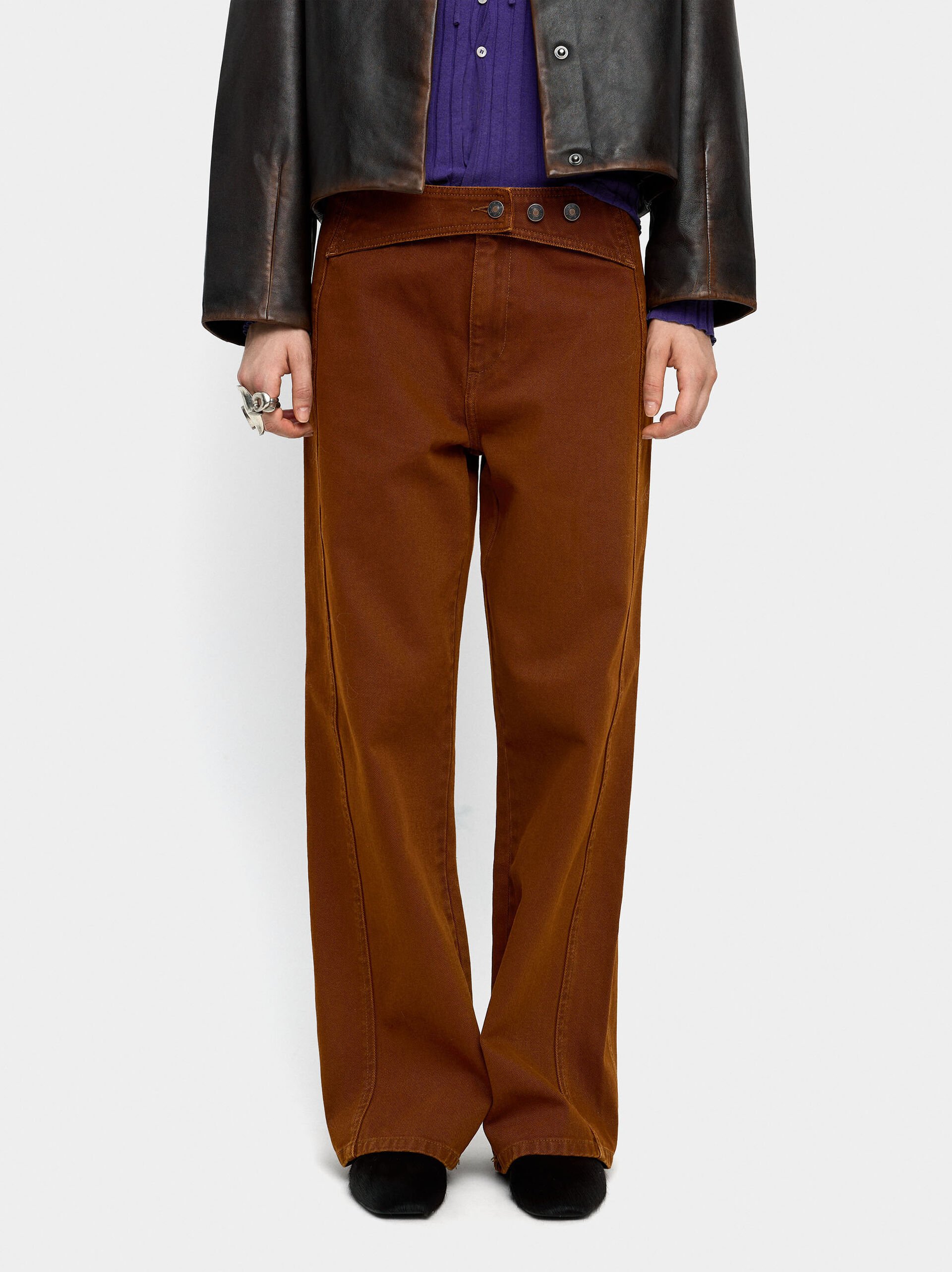 100% cotton denim trousers image number 2.0