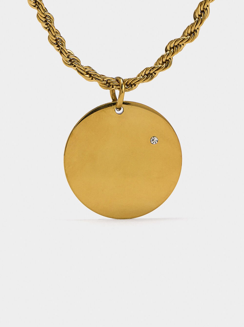 Double necklace with medal - stainless steel