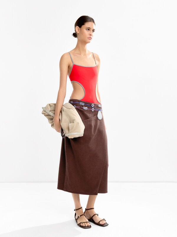 Cotton wrap skirt