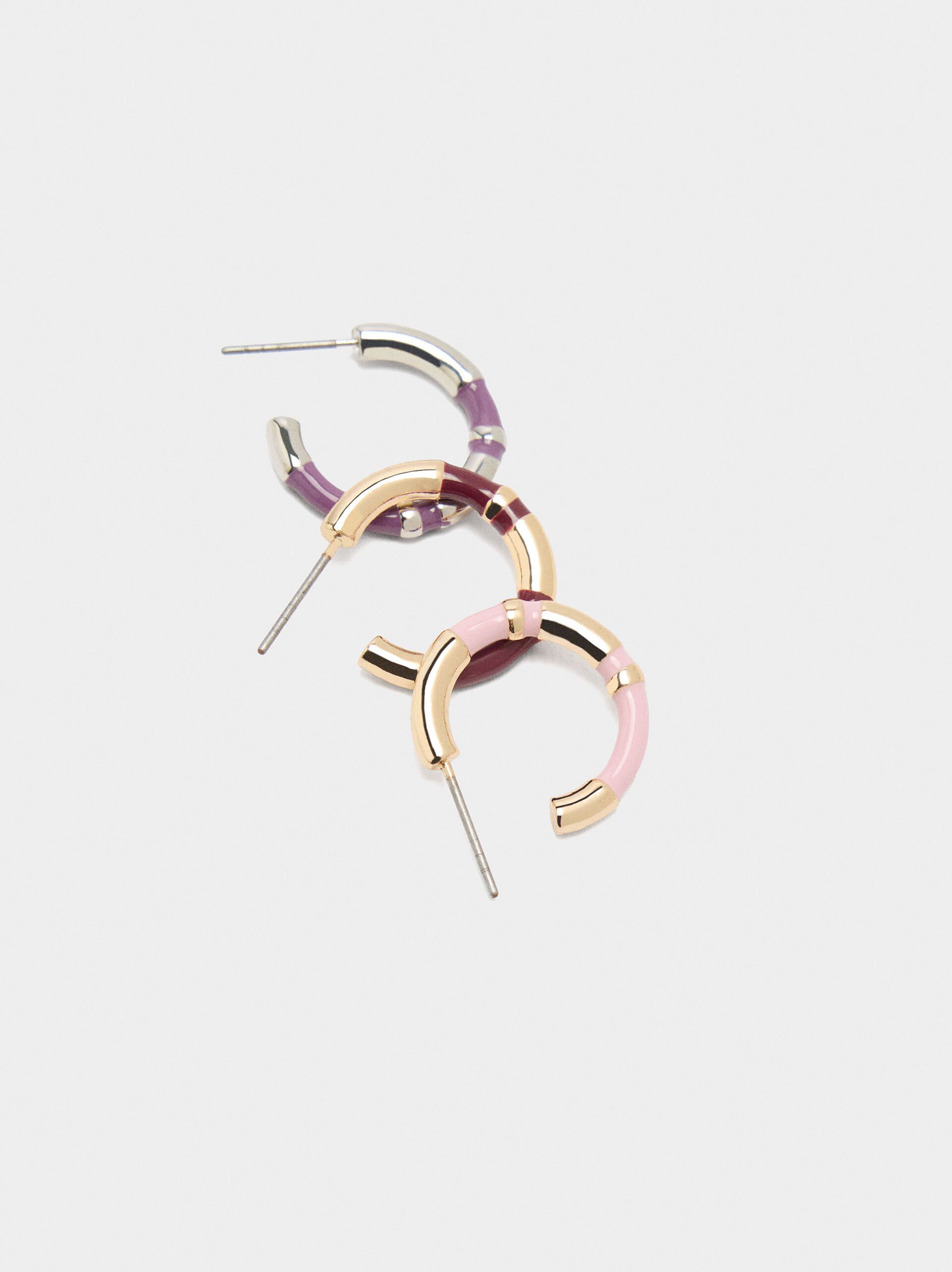 Set of hoop earrings with enamel image number 1.0