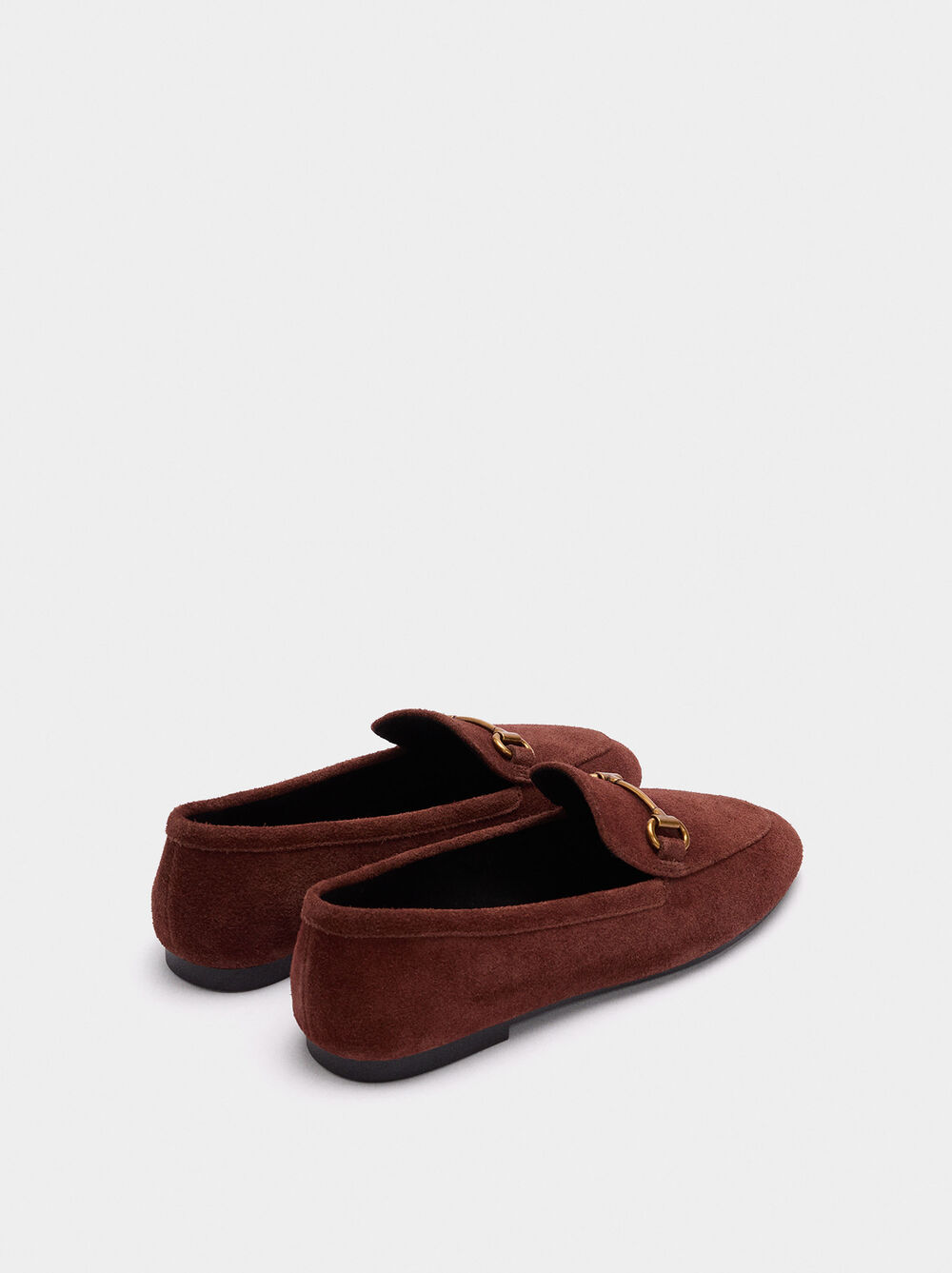 Leather loafers with buckle