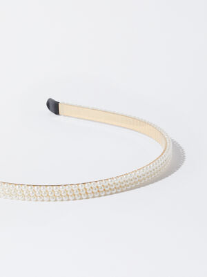 Thin Headband With Pearls image number 1.0