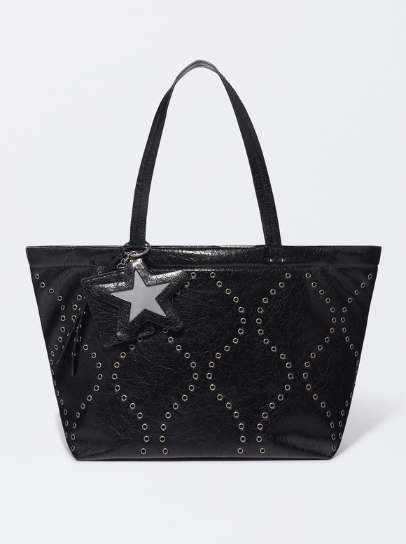 Bolso Shopper Con Tachuelas Negro Mujer Shoppers