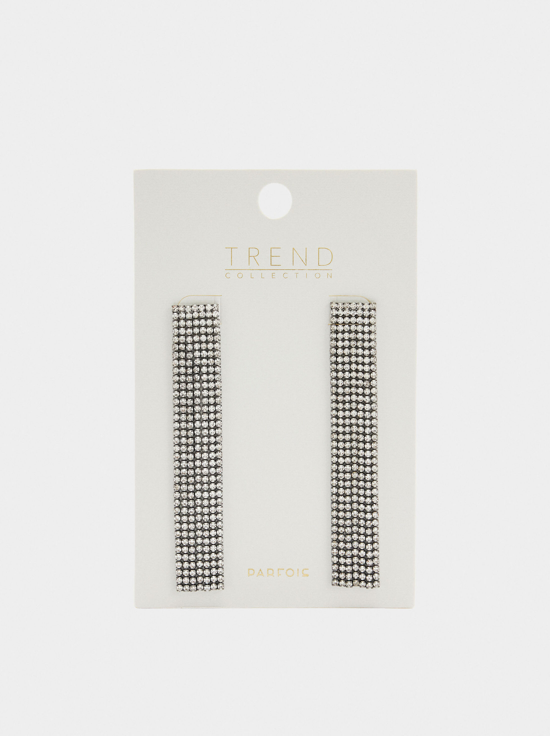 Long chain earrings with crystals image number 3.0