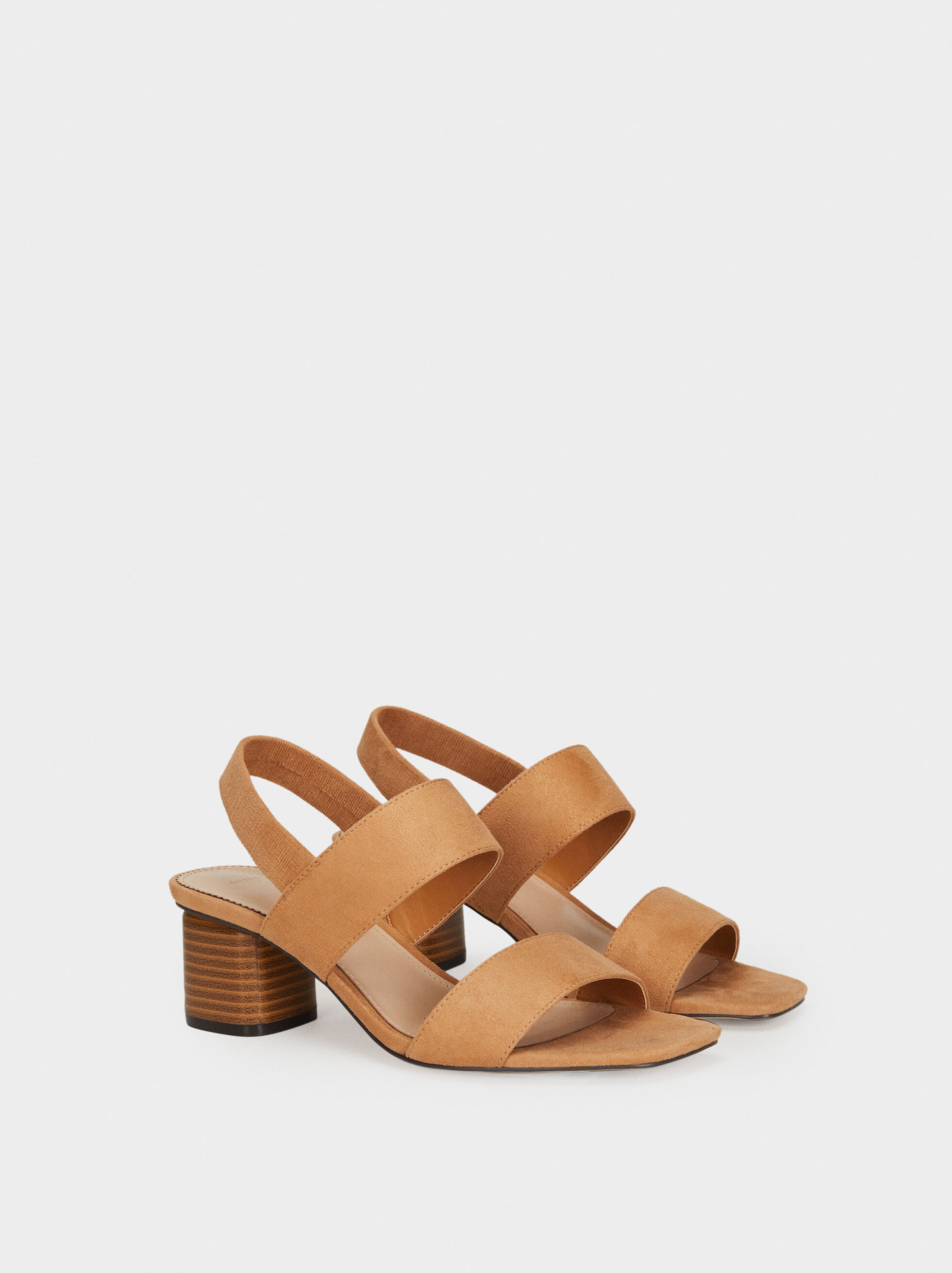 Mid-Heel Sandals With Elasticated 