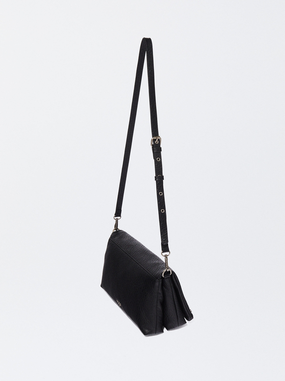 Shoulder Bag With Studs, Black, hi-res