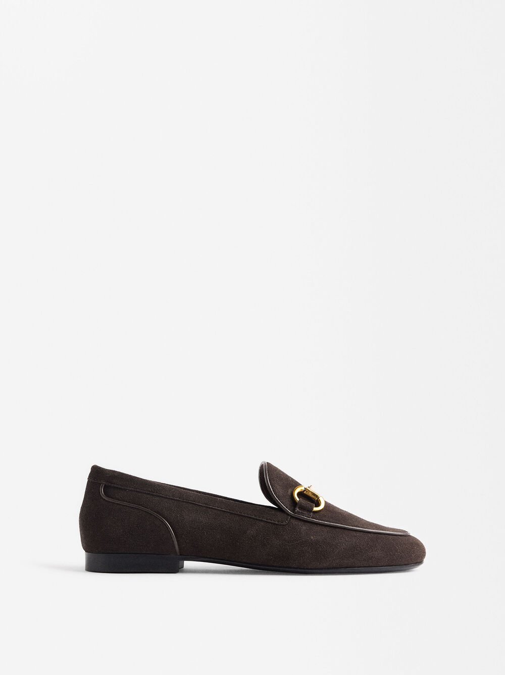 Leather loafers with buckle