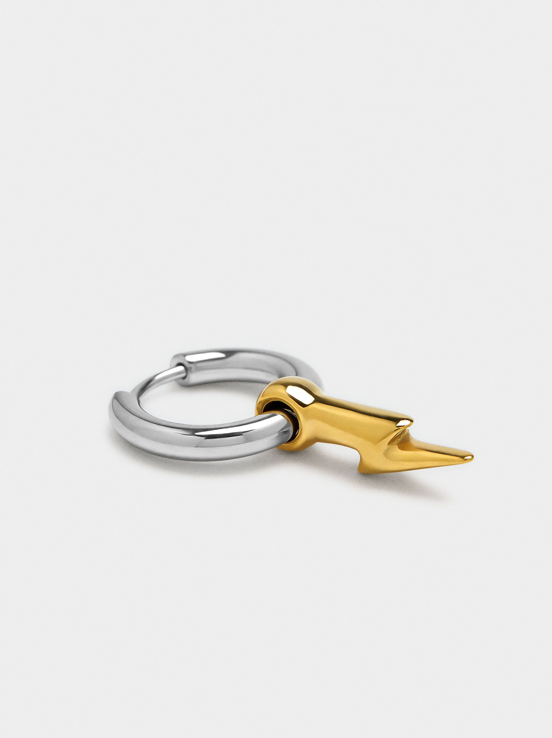 Argolla individual bicolor amb raig - acer inoxidable image number 1.0
