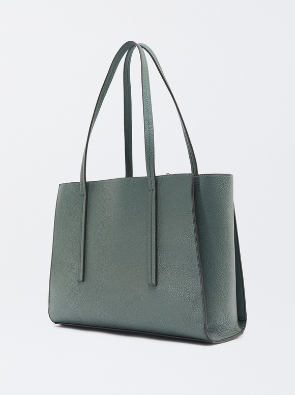 Shopper Bag With Pendant, Blue, hi-res