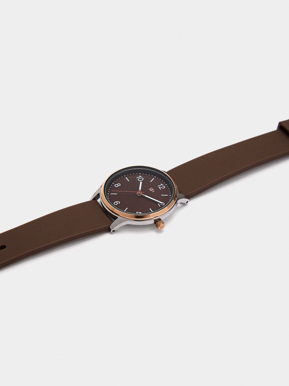 Watch with silicone strap