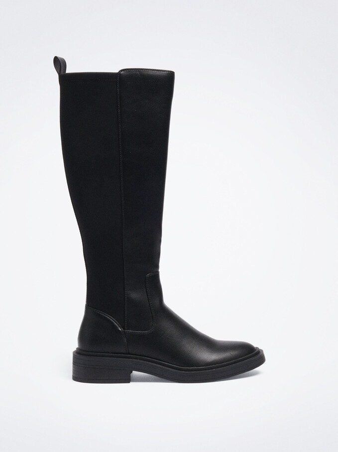 High Neoprene Boots, Black, hi-res