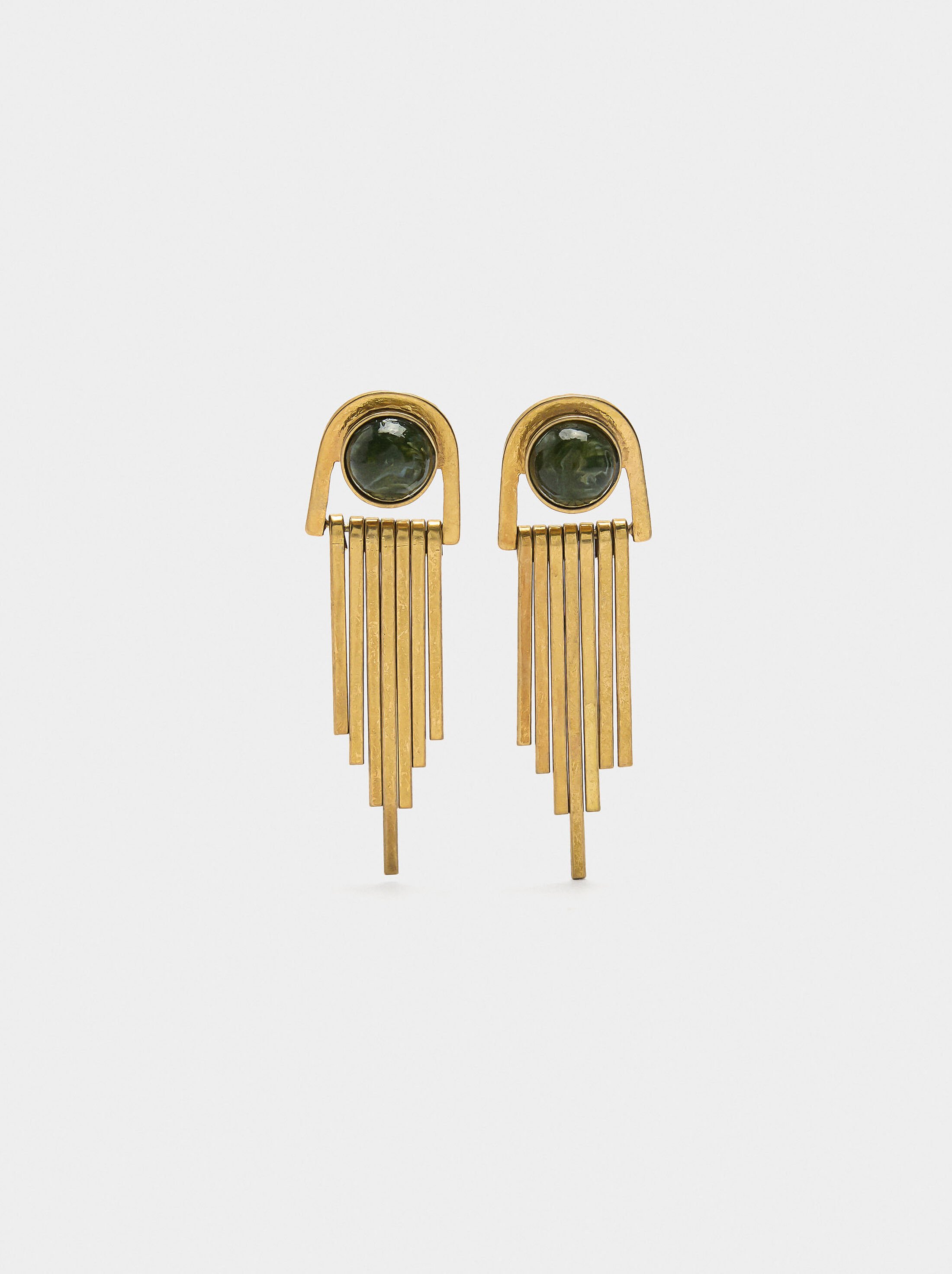 Long earrings with bars and resin image number 0.0