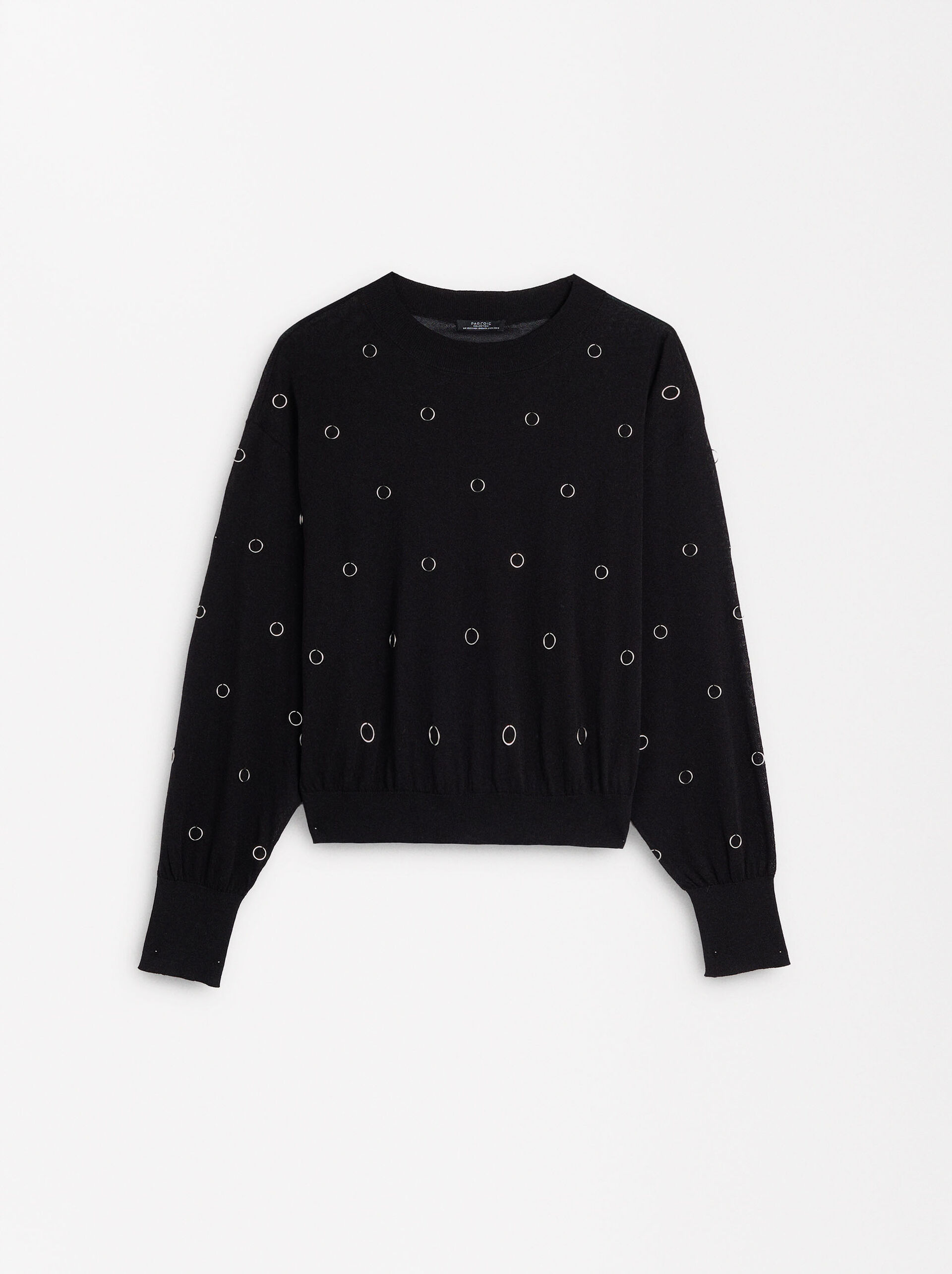 Knit sweater with studs image number 2.0