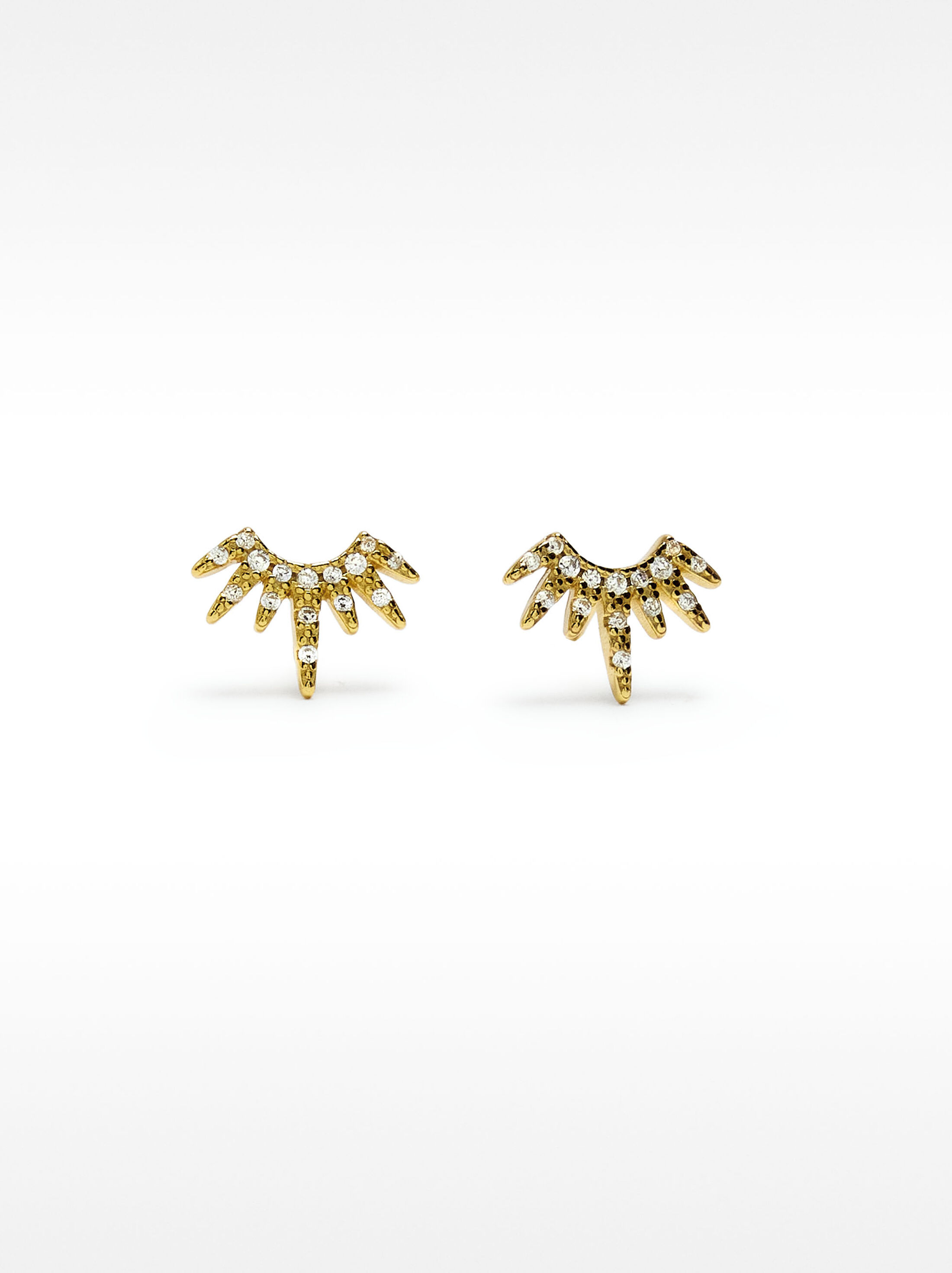 Crown earrings with zirconia - 925 sterling silver image number 0.0