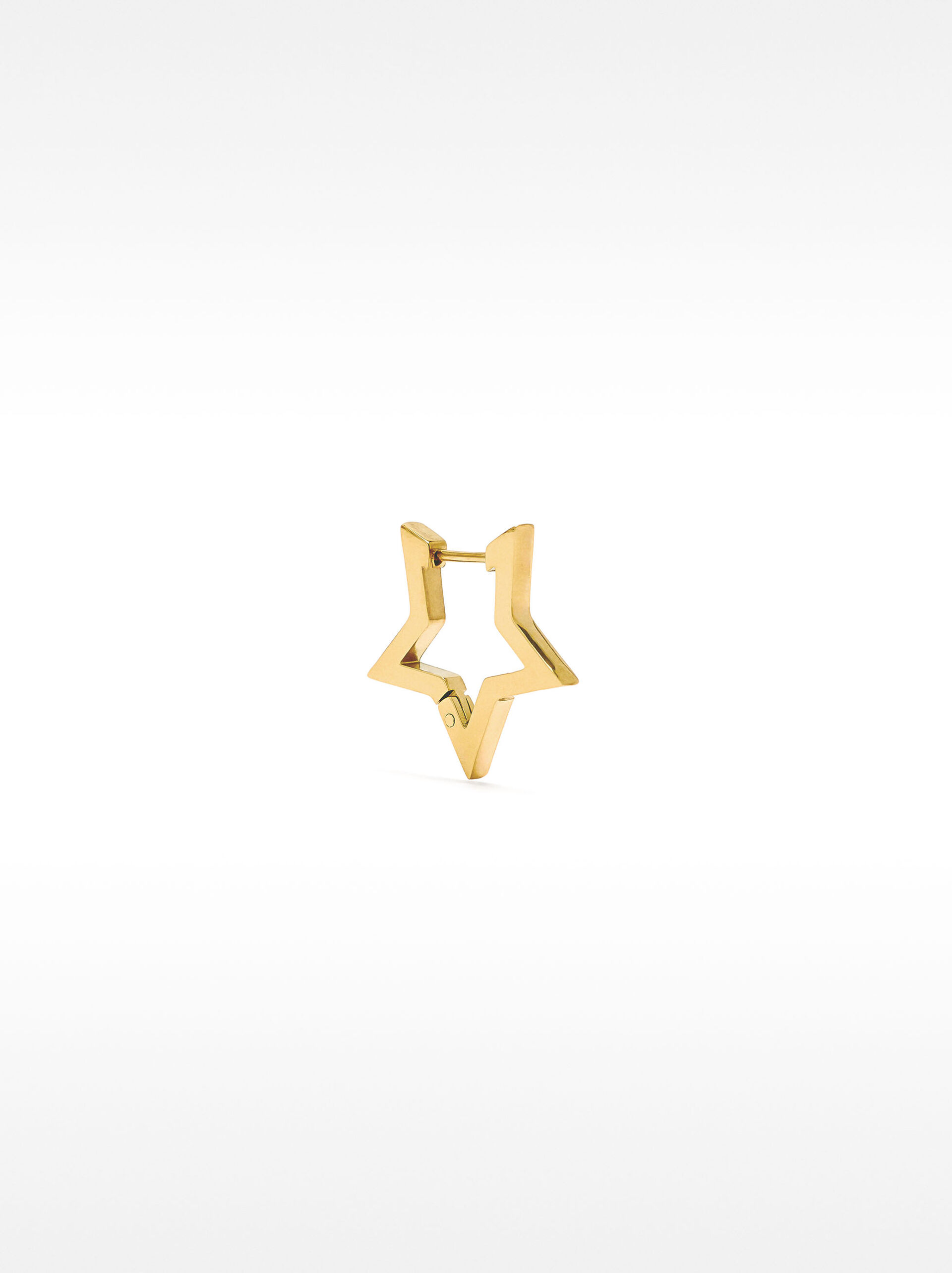 Single star hoop earring - stainless steel image number 0.0