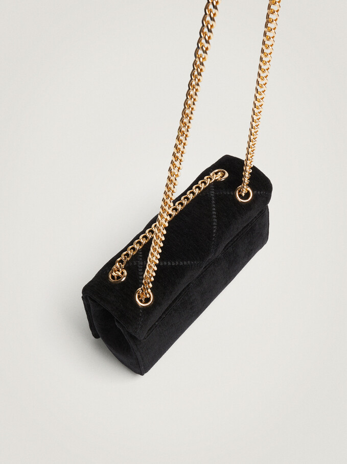 Crossbody Bag With Chain Handle, Black, hi-res