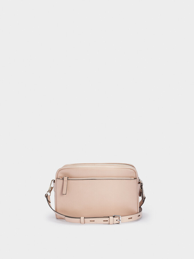 Crossbody Bag With Outer Pocket, Pink, hi-res