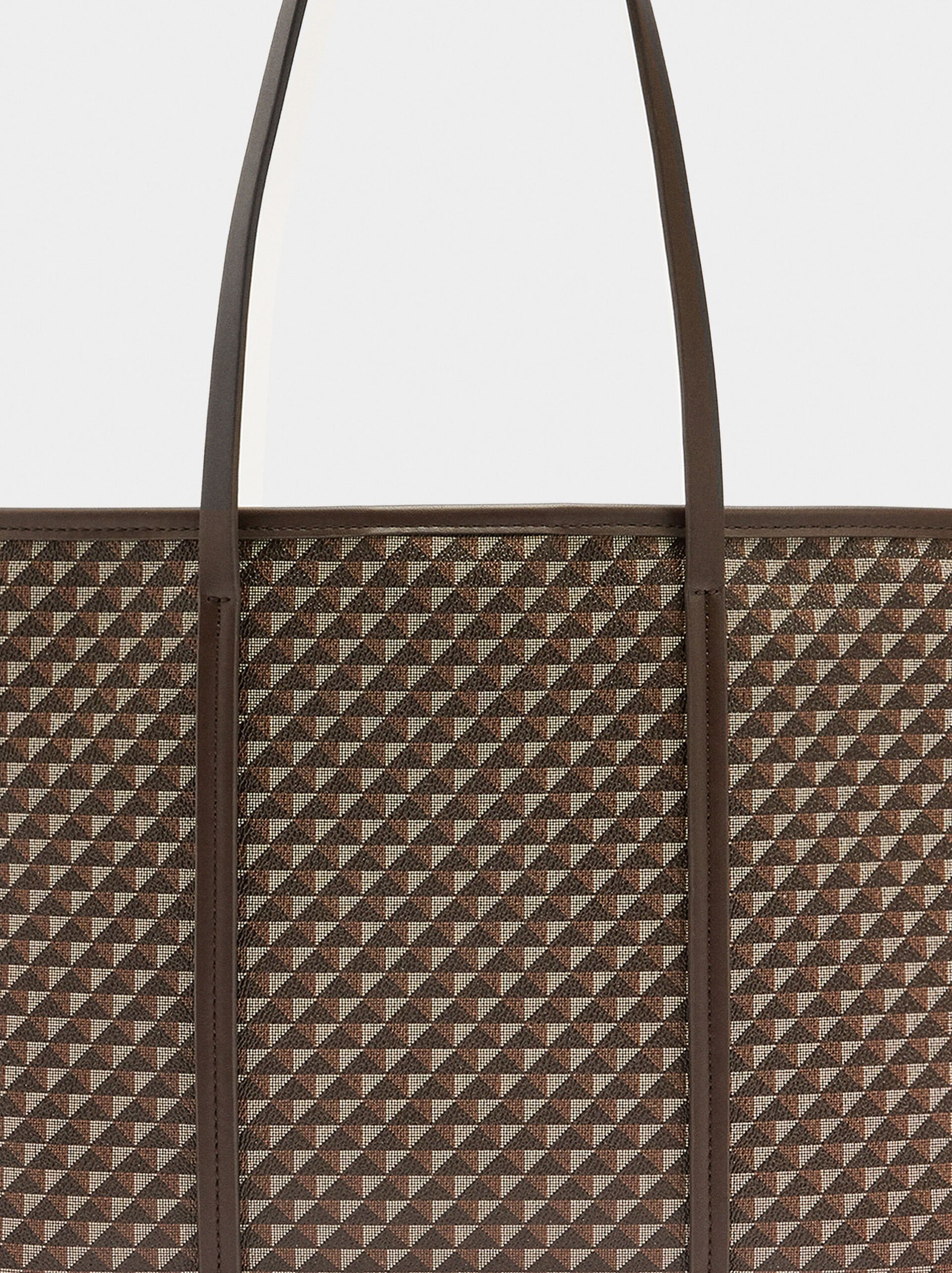 Sac shopper imprimé avec pochette amovible image number 6.0