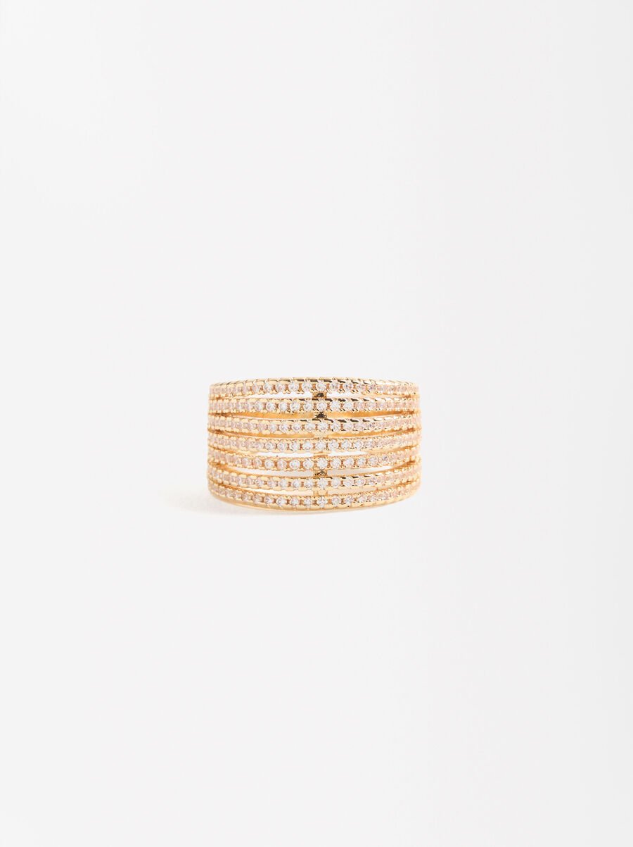 Anello multiplo con zirconi