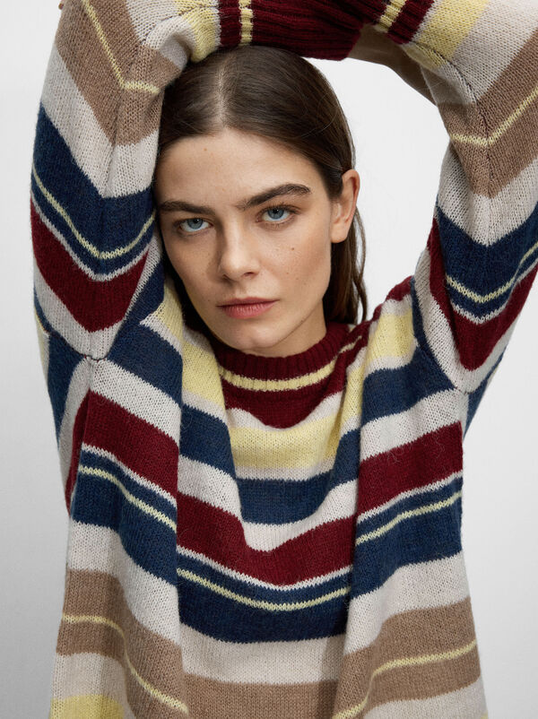 Striped knit sweater
