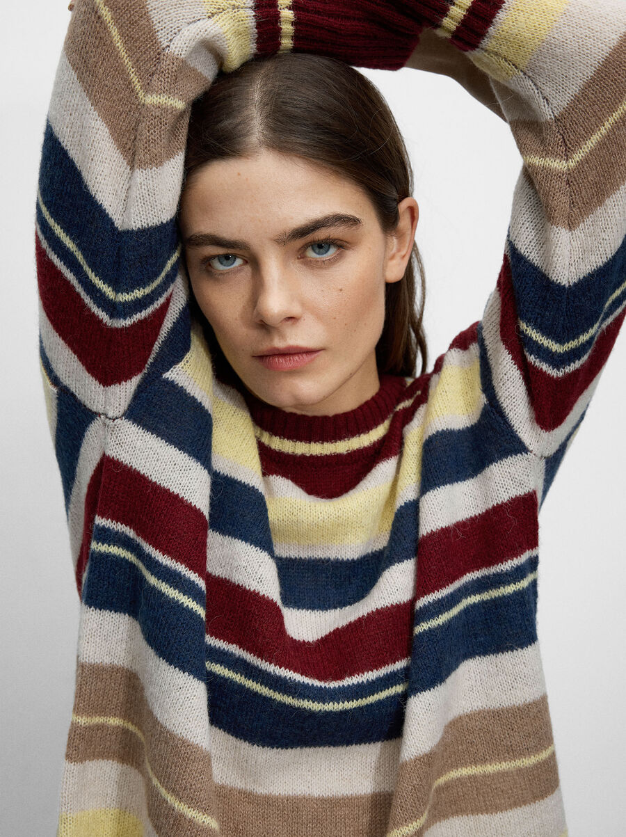 Striped knit sweater
