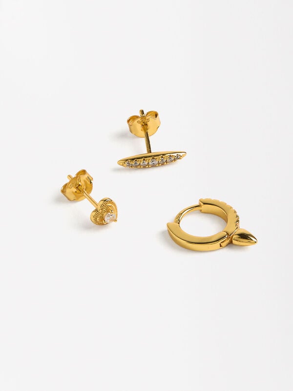 Set of earrings with zirconias - 925 sterling silver