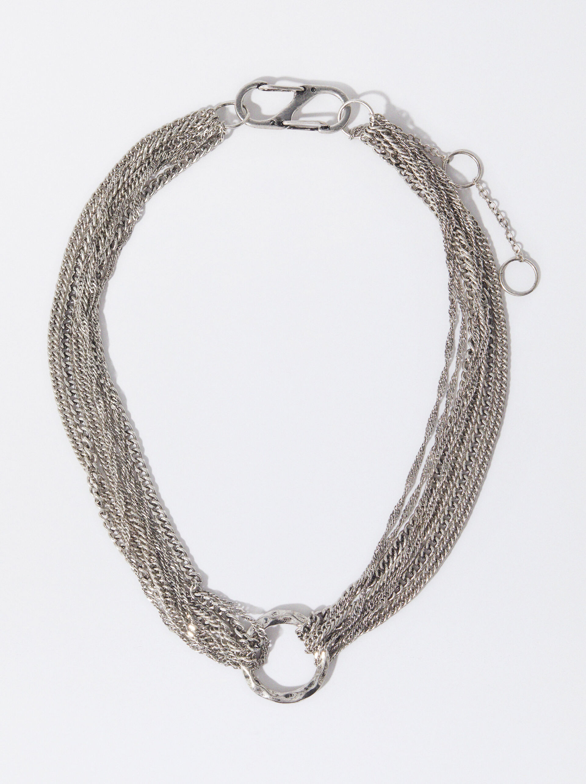 Silberne Halskette Mit Mehreren Ketten image number 0.0