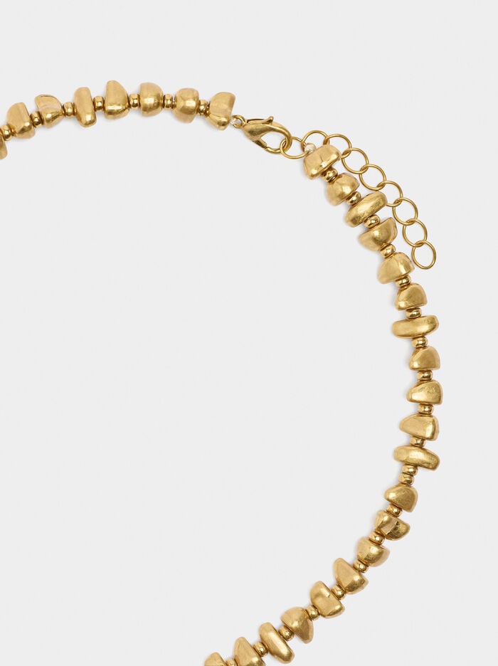 Necklace with hand and stone pendants