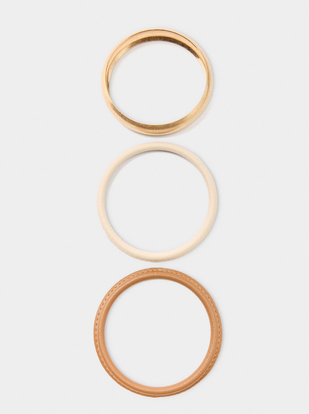 Set of bracelets with leather-effect