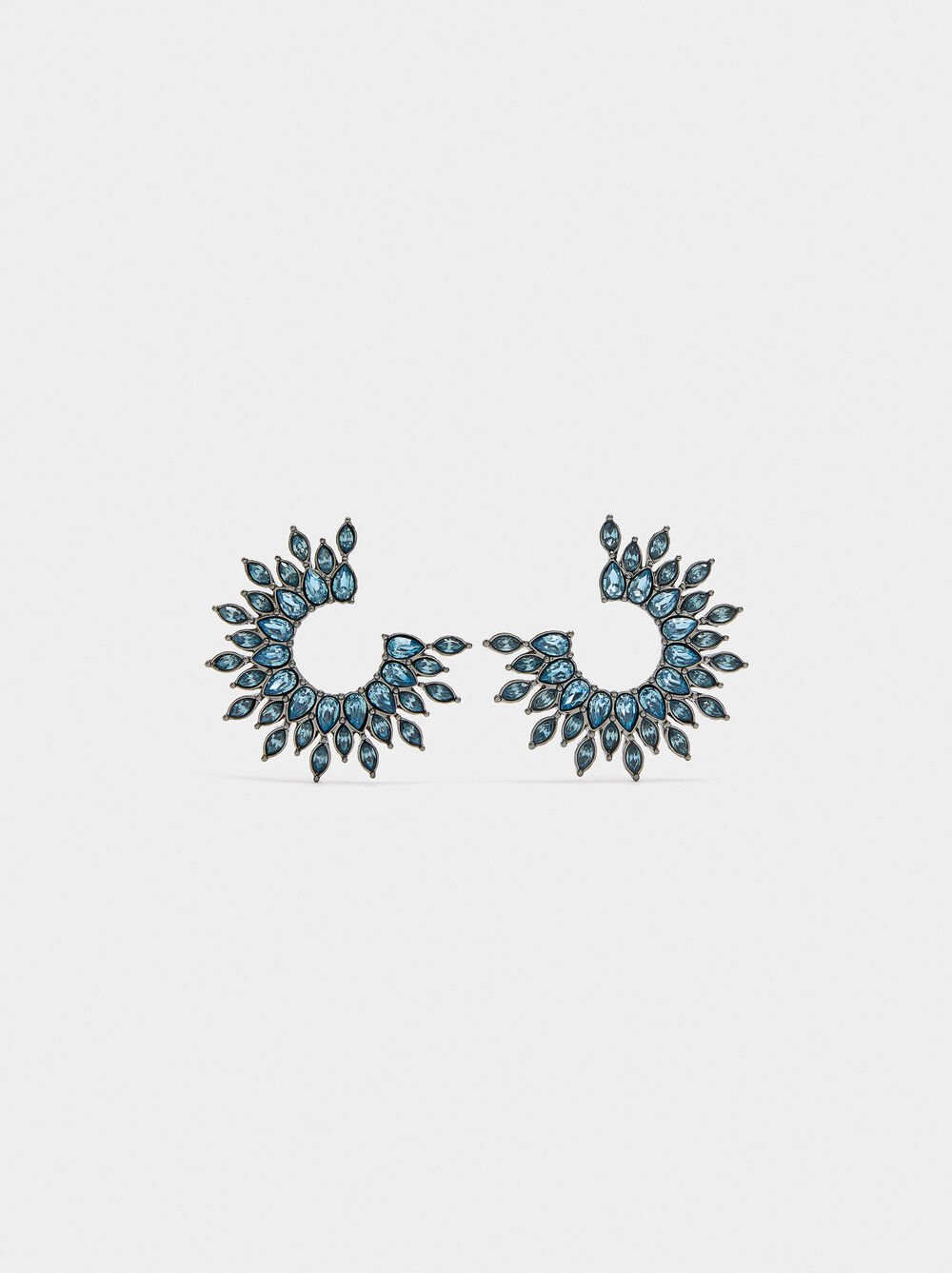 Boucles d'oreilles maxi anneaux en cristaux