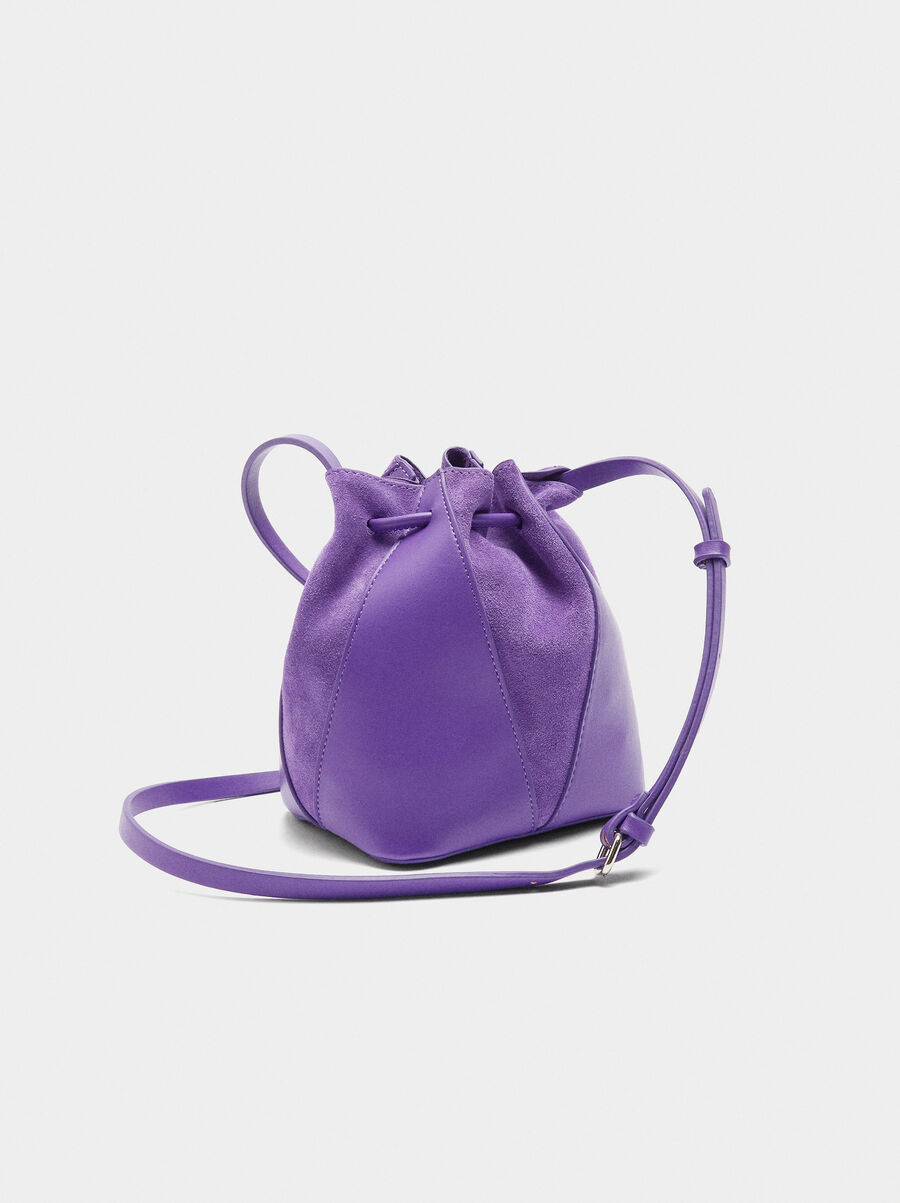 Bucket bag with leather S