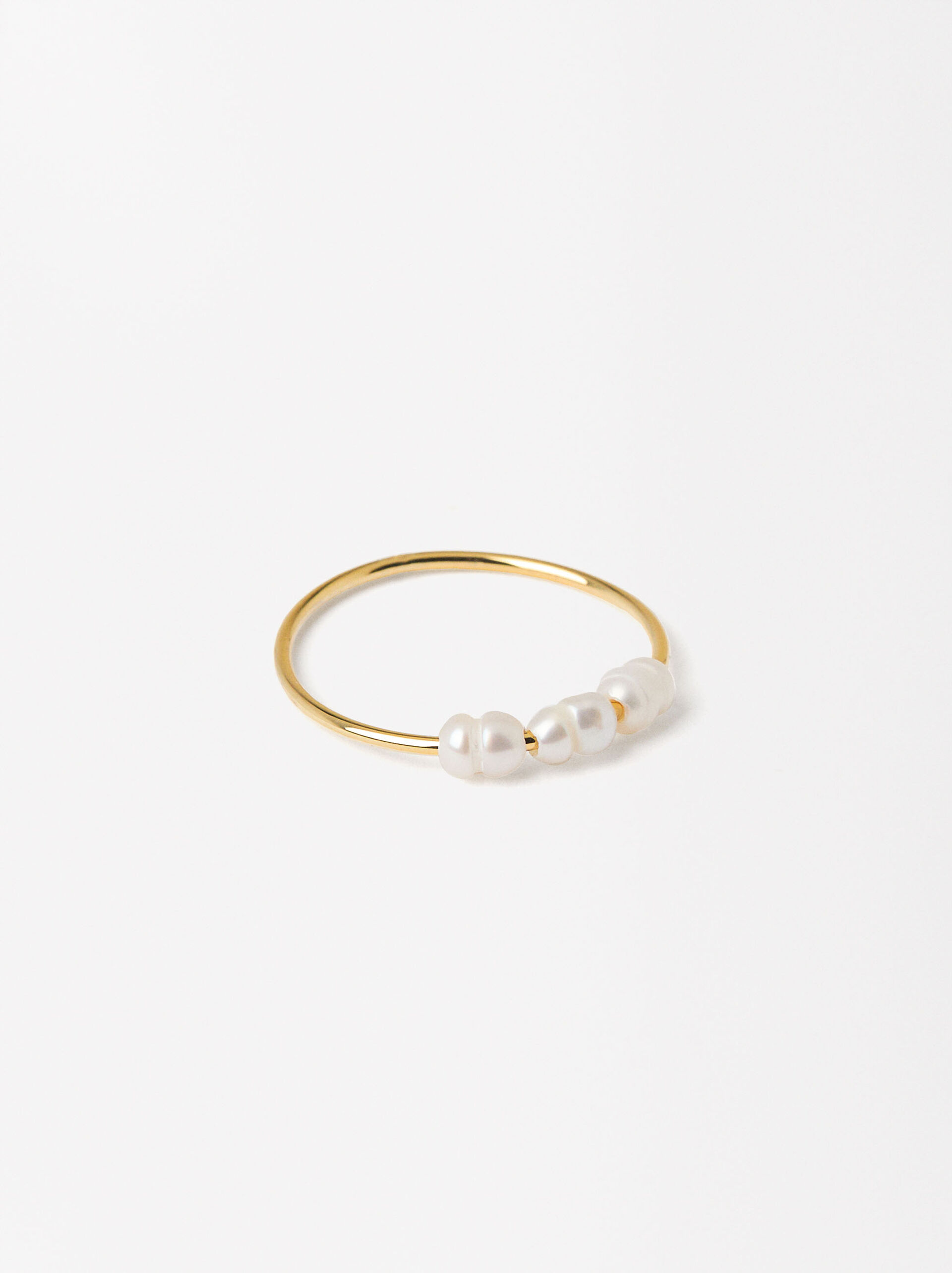 Ring with faux pearls - 925 sterling silver image number 2.0
