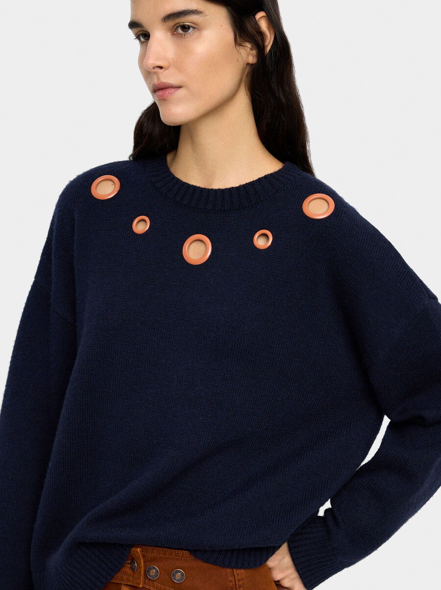 Jersey de punto con ojales