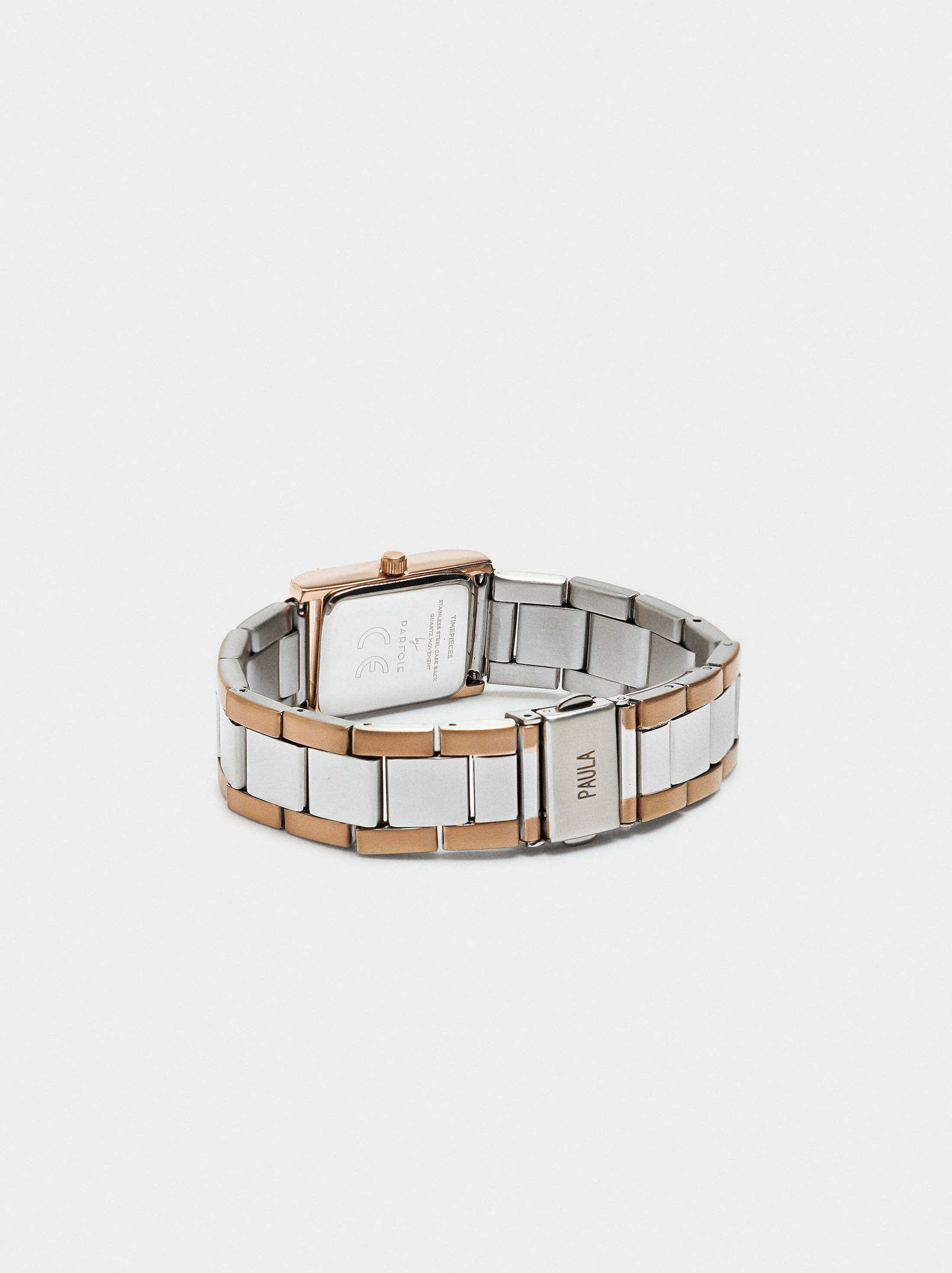 Bicolor watch with stainless steel bracelet image number 2.0
