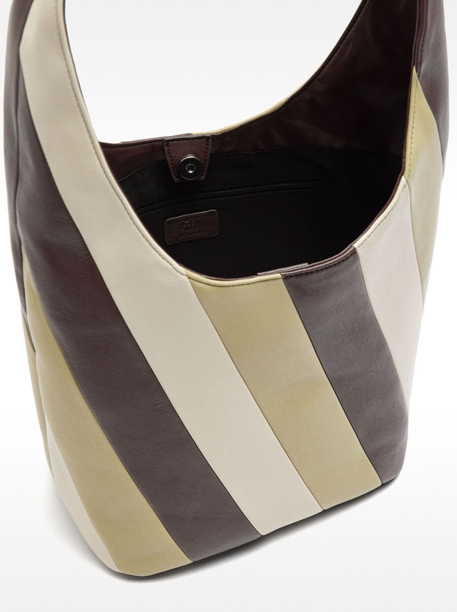 Shoulder bag with stripes
