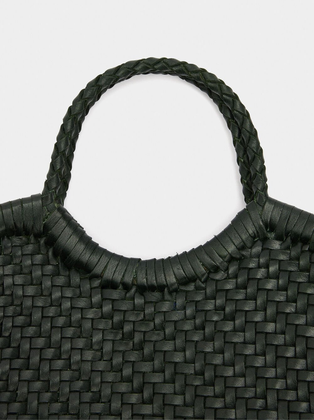 Tote bag with braided leather