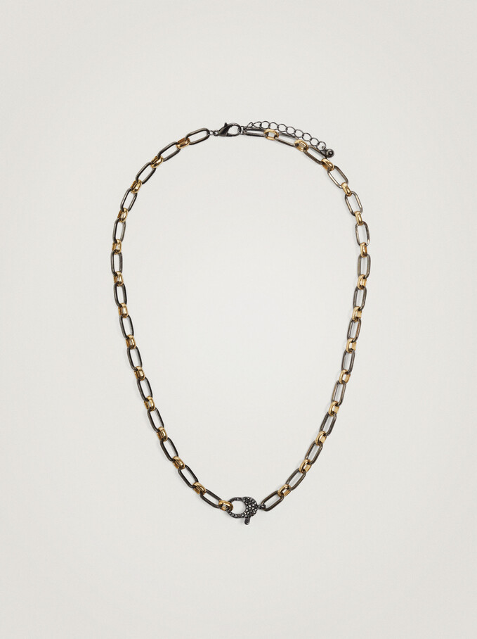 Short Chain Necklace, Multicolor, hi-res