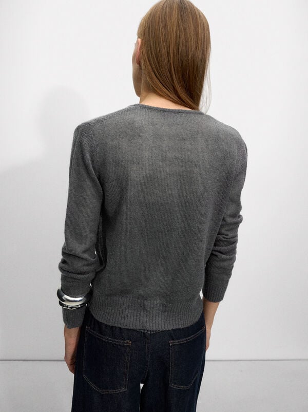 Knitted wool cardigan