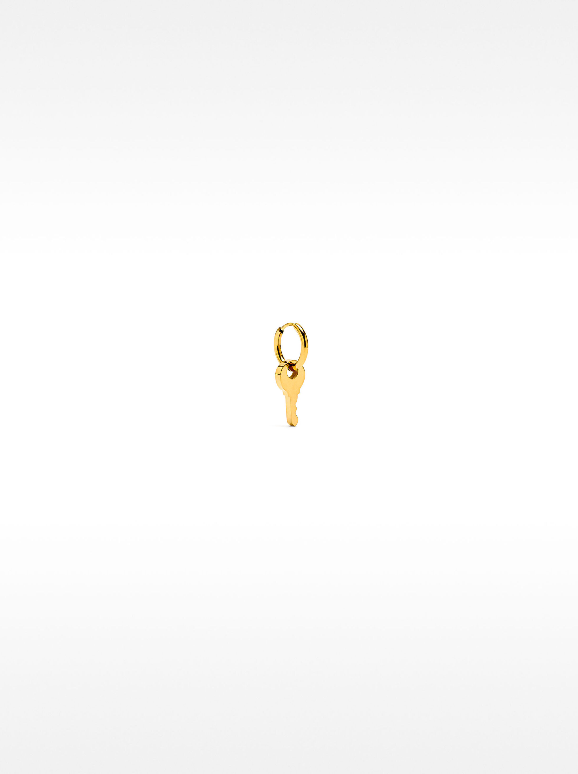 Single key hoop earring - stainless steel image number 0.0
