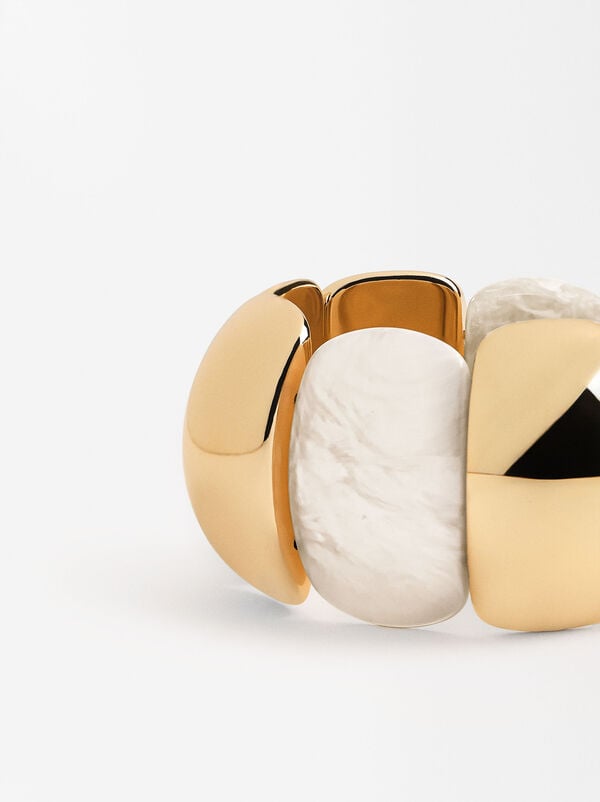 Maxi elastic bracelet with resin