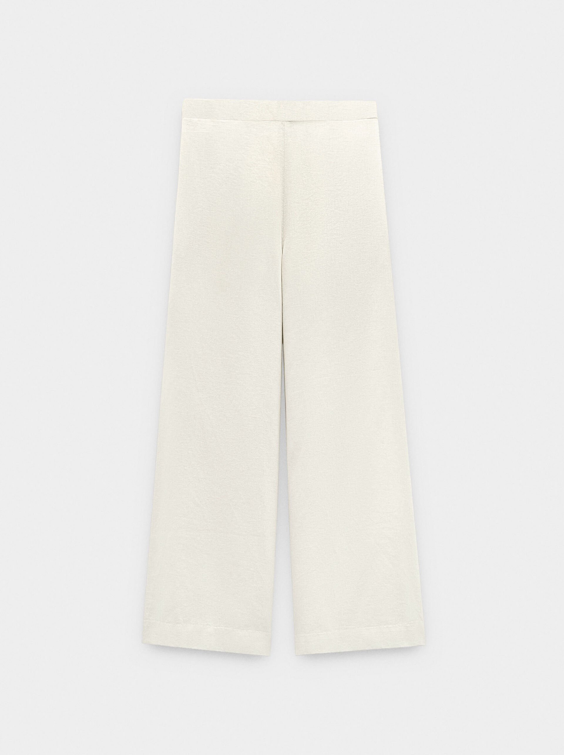 Pantalon wide leg en lin image number 4.0