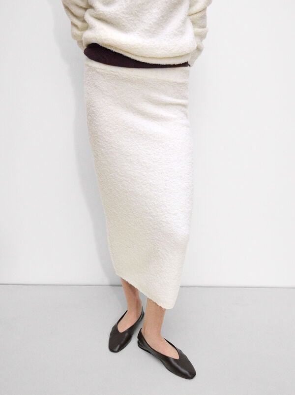 Midi skirt with wool blend