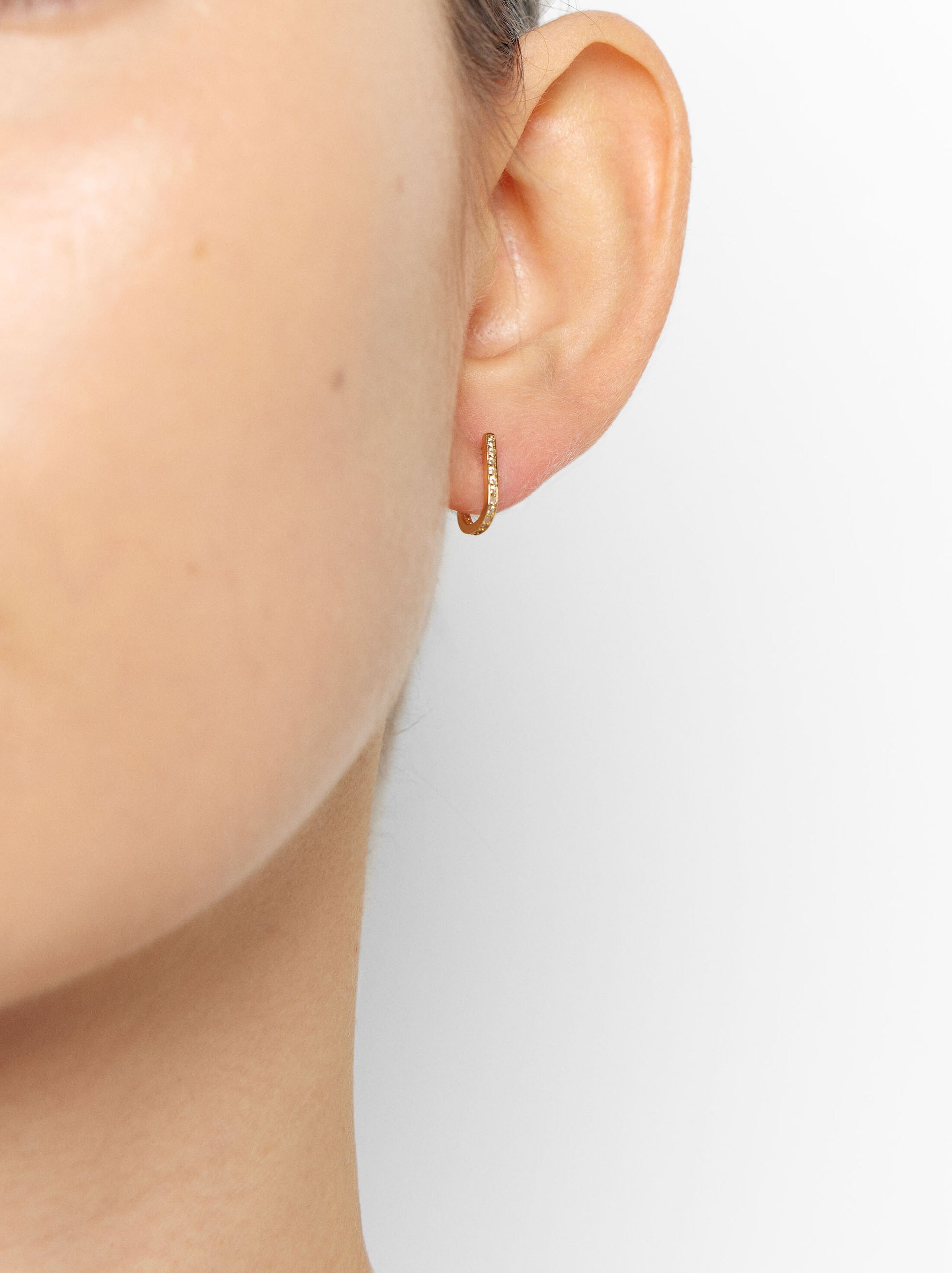 925 sterling silver hoops with zirconia image number 1.0