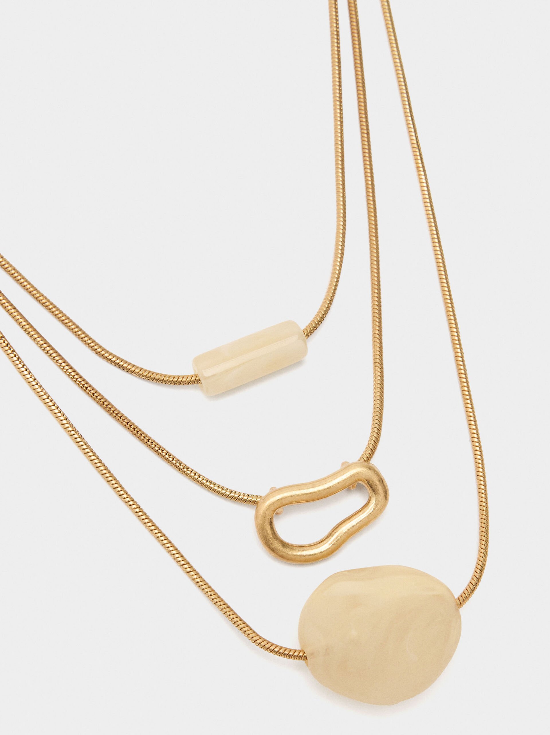 Set de collares pendientes efecto piedra image number 2.0