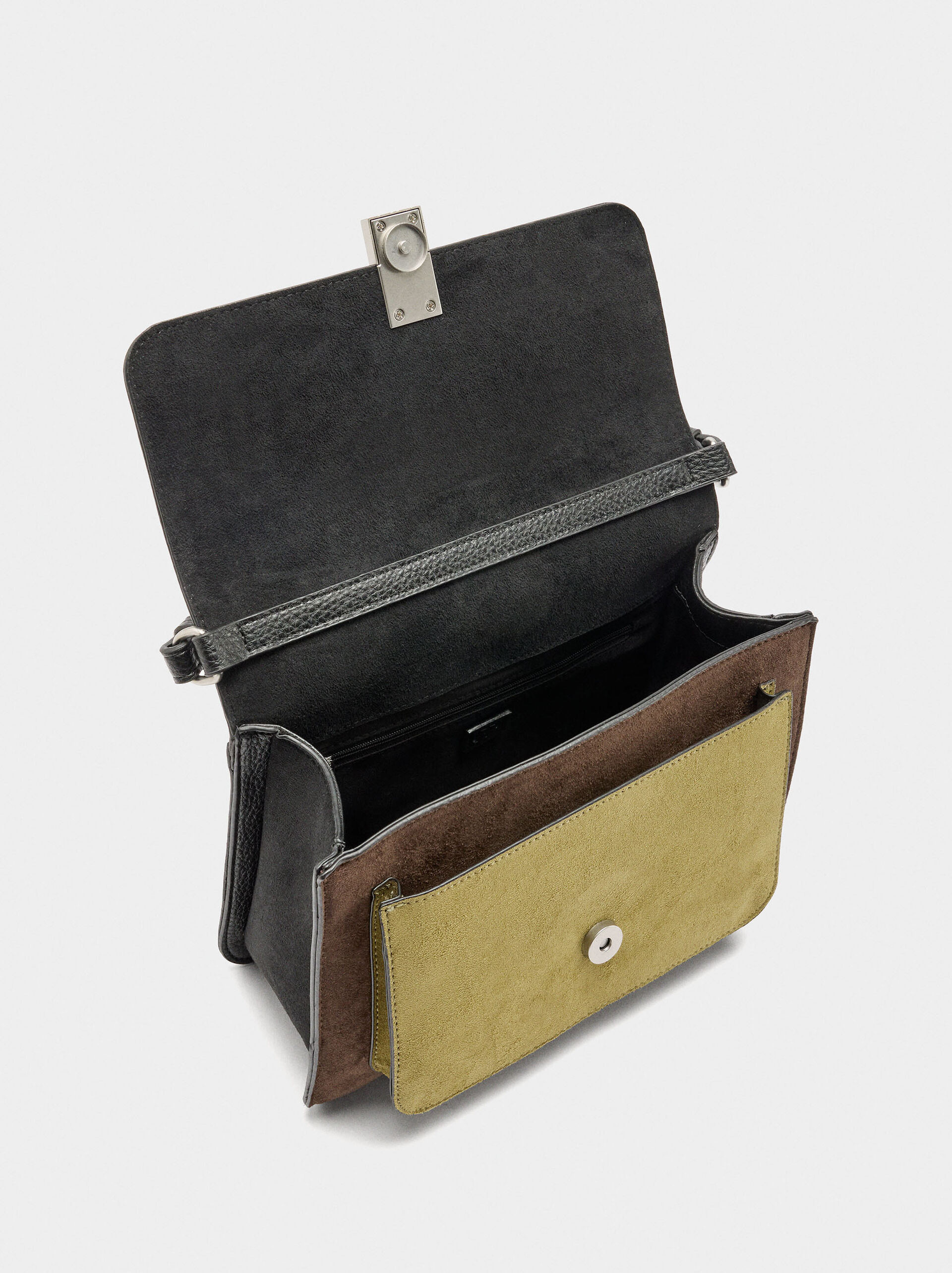 Crossbody bag with leather details image number 4.0