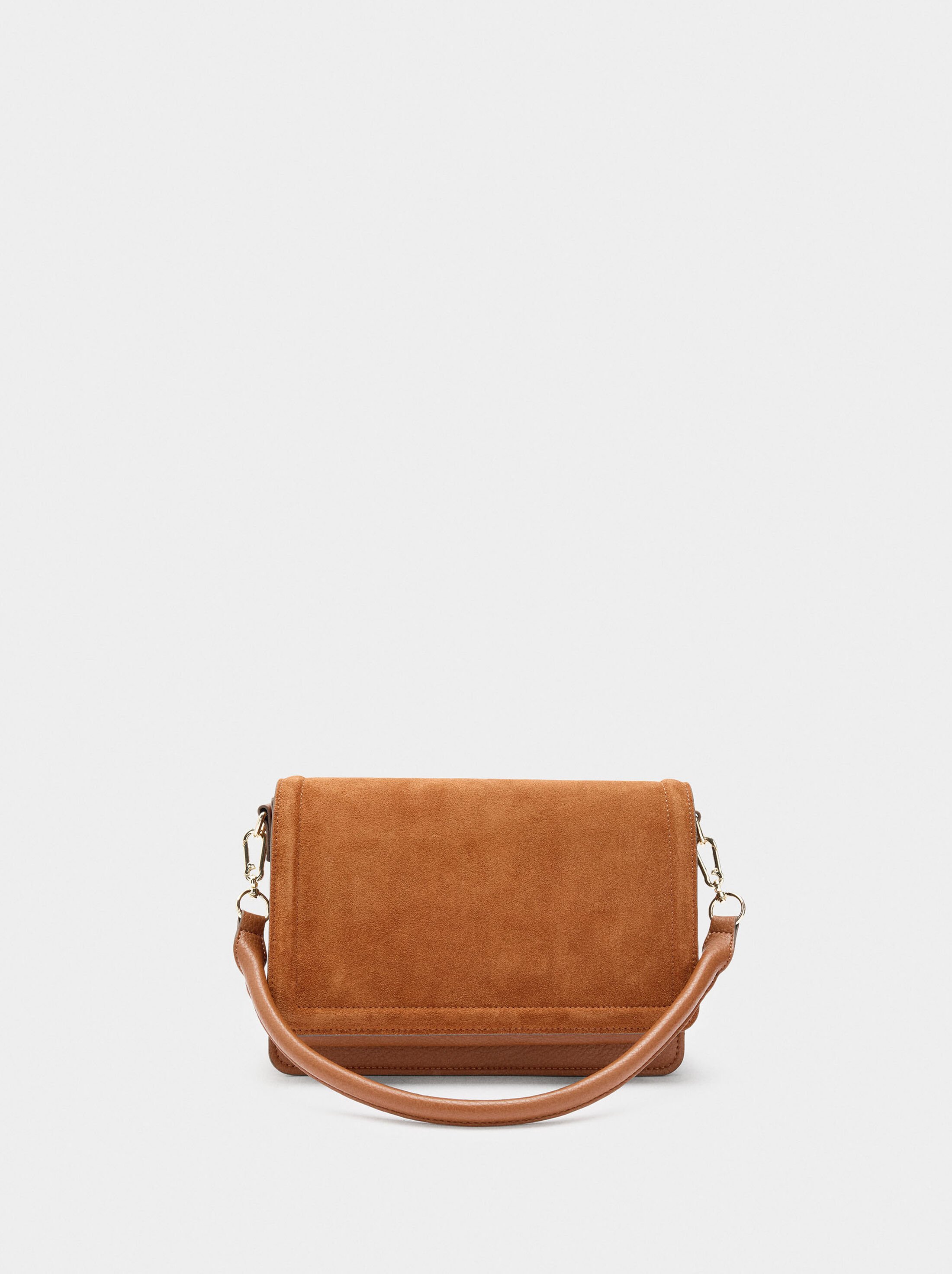 Crossbody bag with flap and leather details image number 0.0