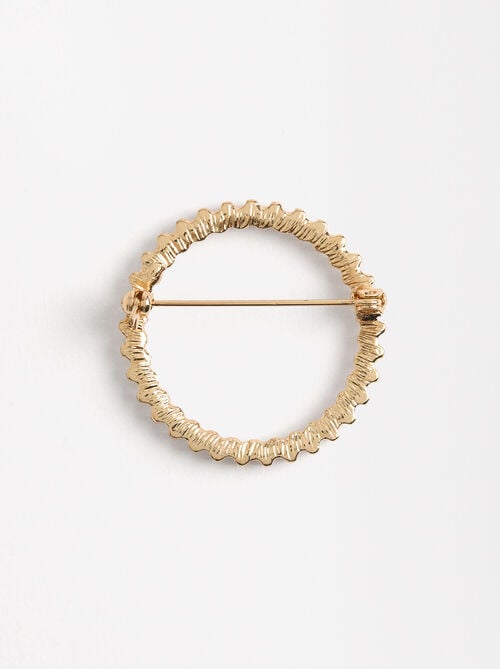Broche círculo con perlas
