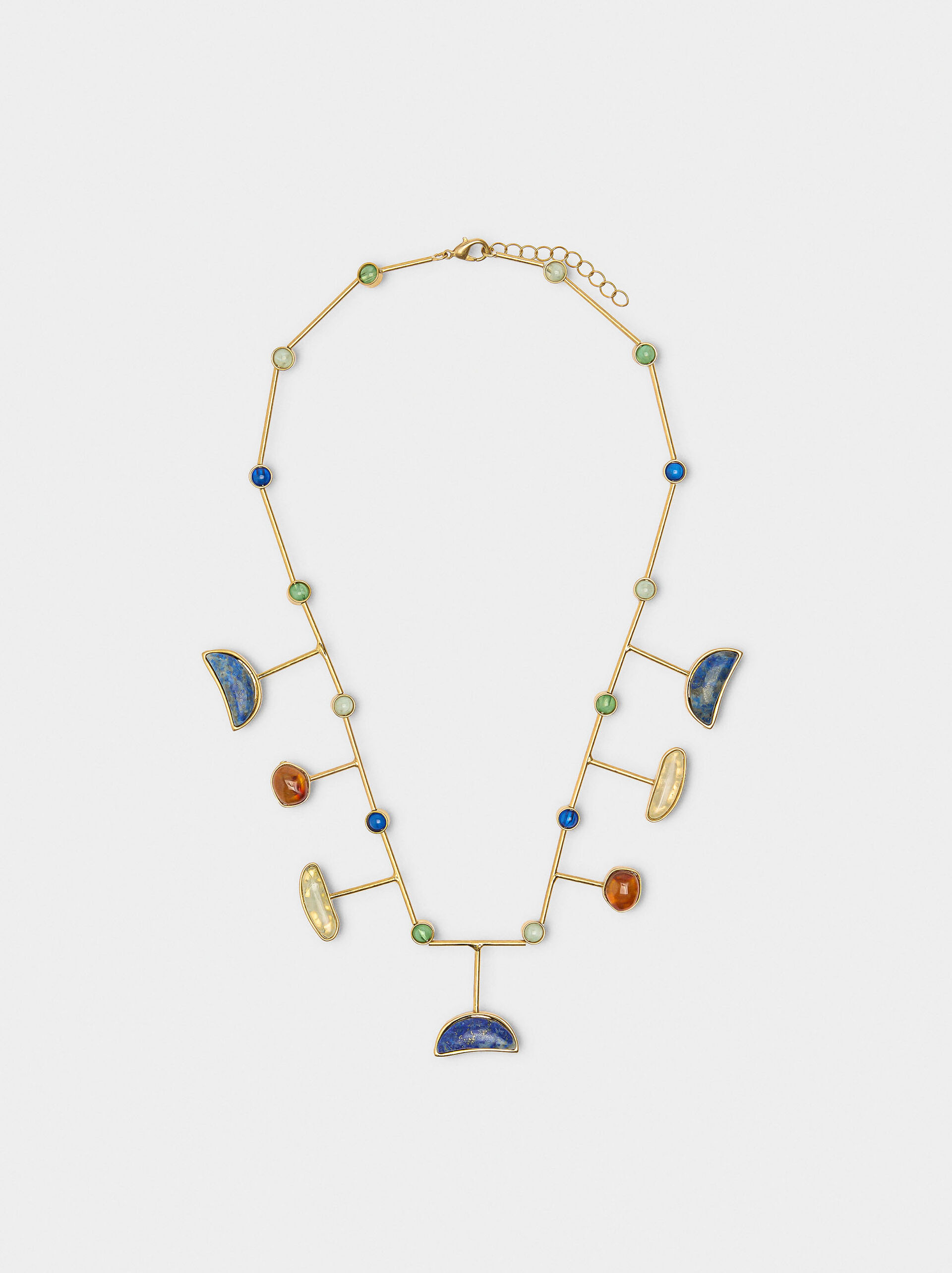 Collana rigida con pietre multicolore image number 2.0