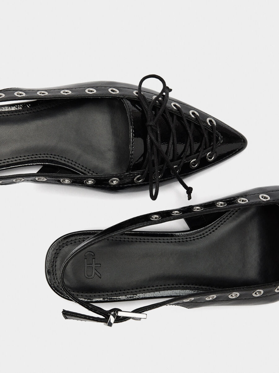 Studded slingback ballet flats