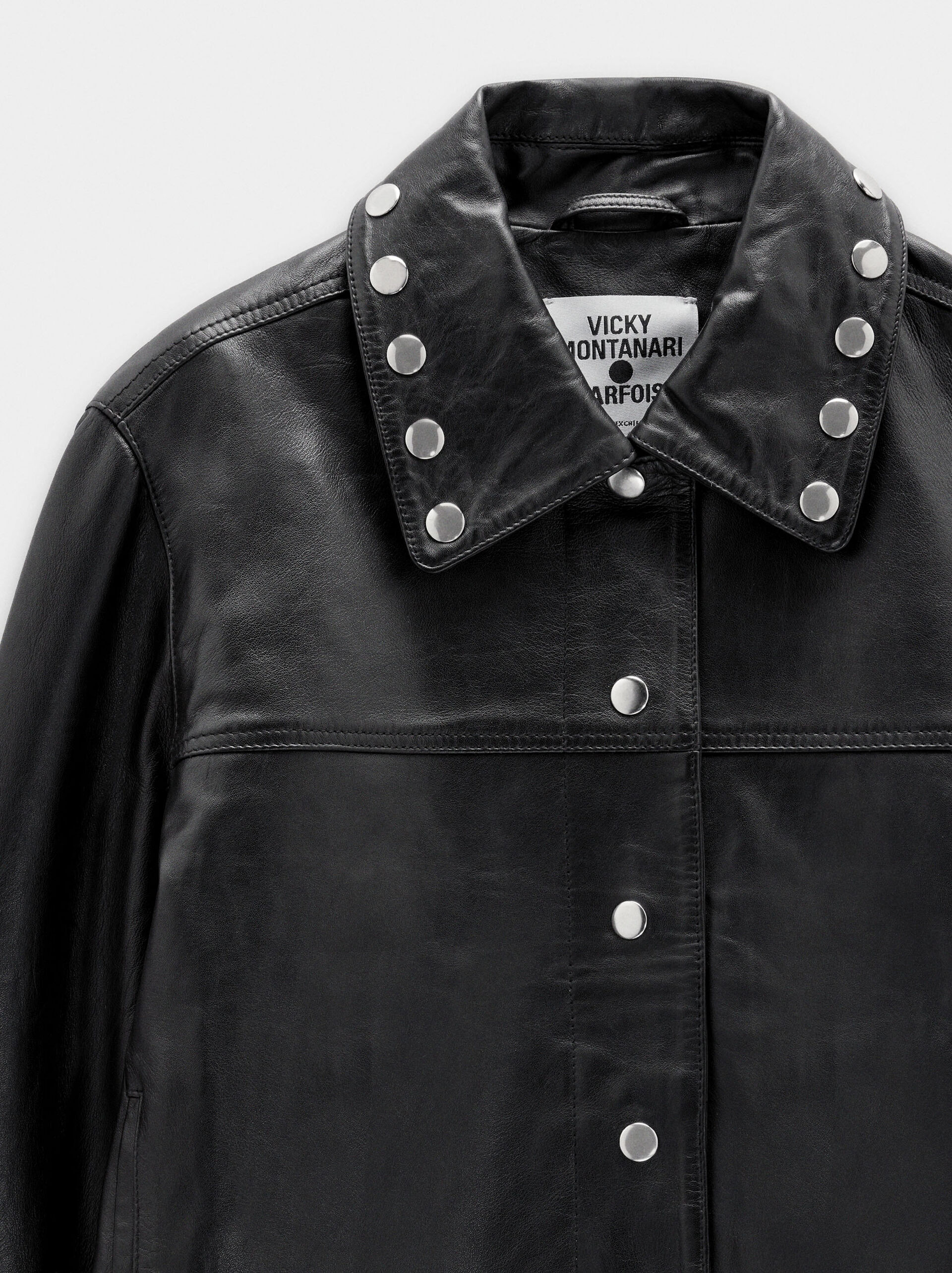 Leather jacket with studs image number 8.0